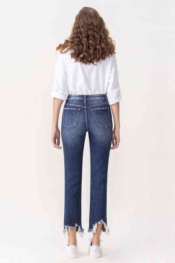  Jackie  High Rise Crop Straight Leg Jeans Trendsi