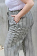  Find Your Path   Waist Striped Culotte Pants Bazaarbey