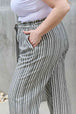  Find Your Path   Waist Striped Culotte Pants Bazaarbey