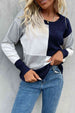  Ribbed Trim Round Neck Knit Pullover Trendsi