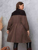 Two-Tone Dropped Shoulder Trench Coat Trendsi