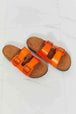 MMShoes Feeling Alive Double Banded Slide Sandals in Orange Trendsi