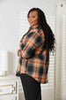  Plaid Dropped Shoulder Shirt Trendsi