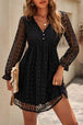 Buttoned Empire Waist Lace Dress Bazaarbey