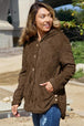 Button Up Long Sleeve Hooded Jacket Trendsi