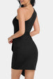 Tie Front One-Shoulder Sleeveless Dress -BazaarBey - www.shopbazaarbey.com