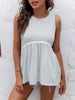 Striped Lace Trim Round Neck Tank Bazaarbey