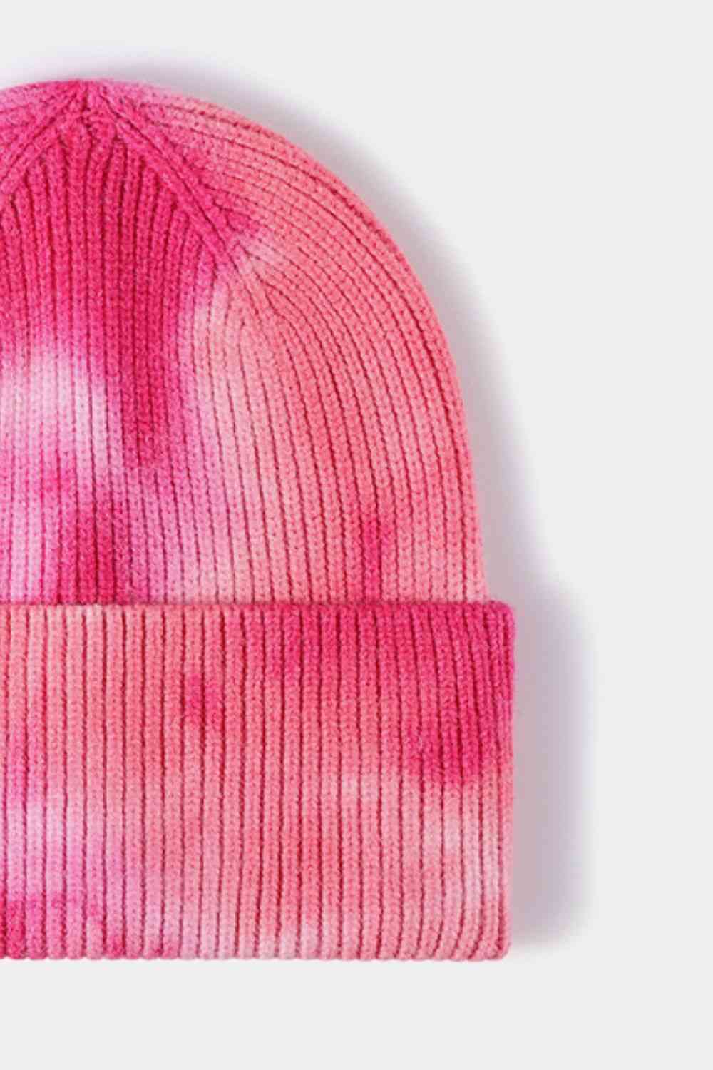 Tie-Dye Cuffed Rib-Knit Beanie Hat Trendsi