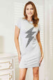  Leopard Lightning Graphic Tee Dress -BazaarBey - www.shopbazaarbey.com