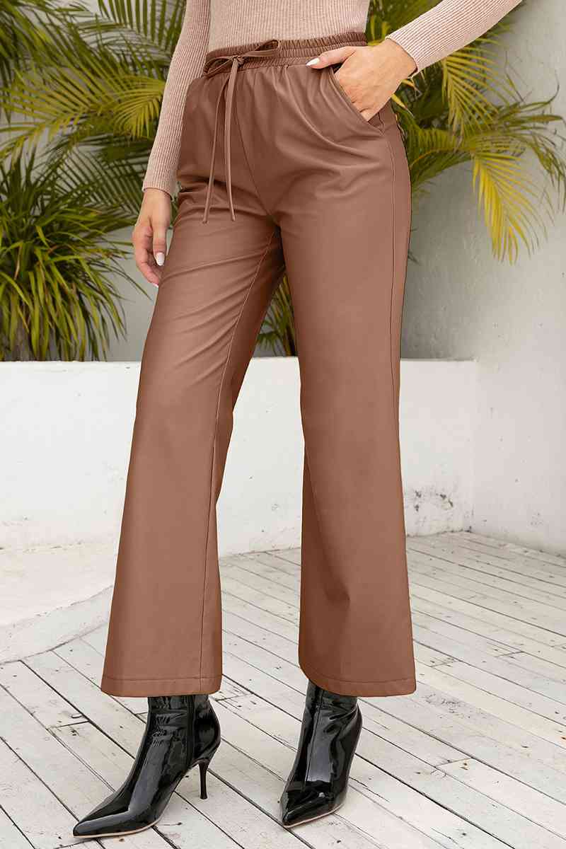 Drawstring Wide Leg Long Pants Bazaarbey