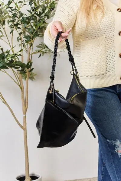  Zipper Detail Shoulder Bag with Pouch Bazaarbey