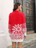 Snowflake Pattern Sweater Dress Bazaarbey