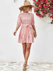 Striped Half Sleeve Tie Waist Mini Dress -BazaarBey - www.shopbazaarbey.com