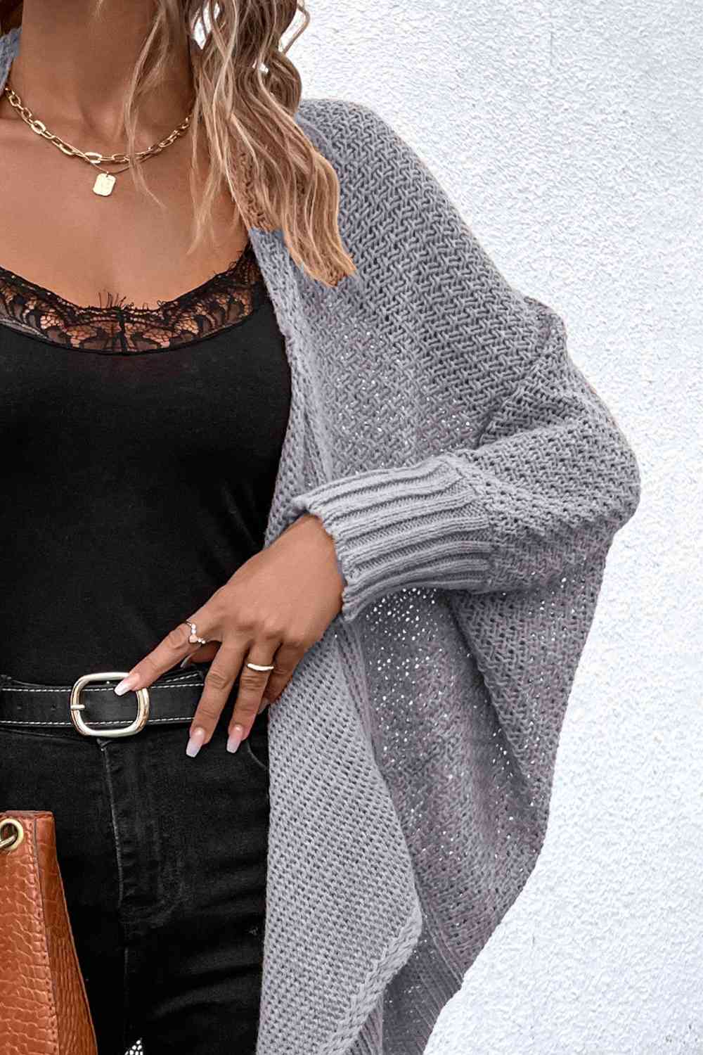 Open Front Dolman Sleeve Cardigan Bazaarbey