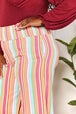  Striped Smocked Waist Pants with Pockets Bazaarbey