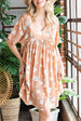 Floral V-Neck Pocket A-Line Dress -BazaarBey - www.shopbazaarbey.com