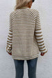 Striped V-Neck Button-Down Cardigan Trendsi