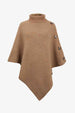 Turtleneck Buttoned Poncho Bazaarbey