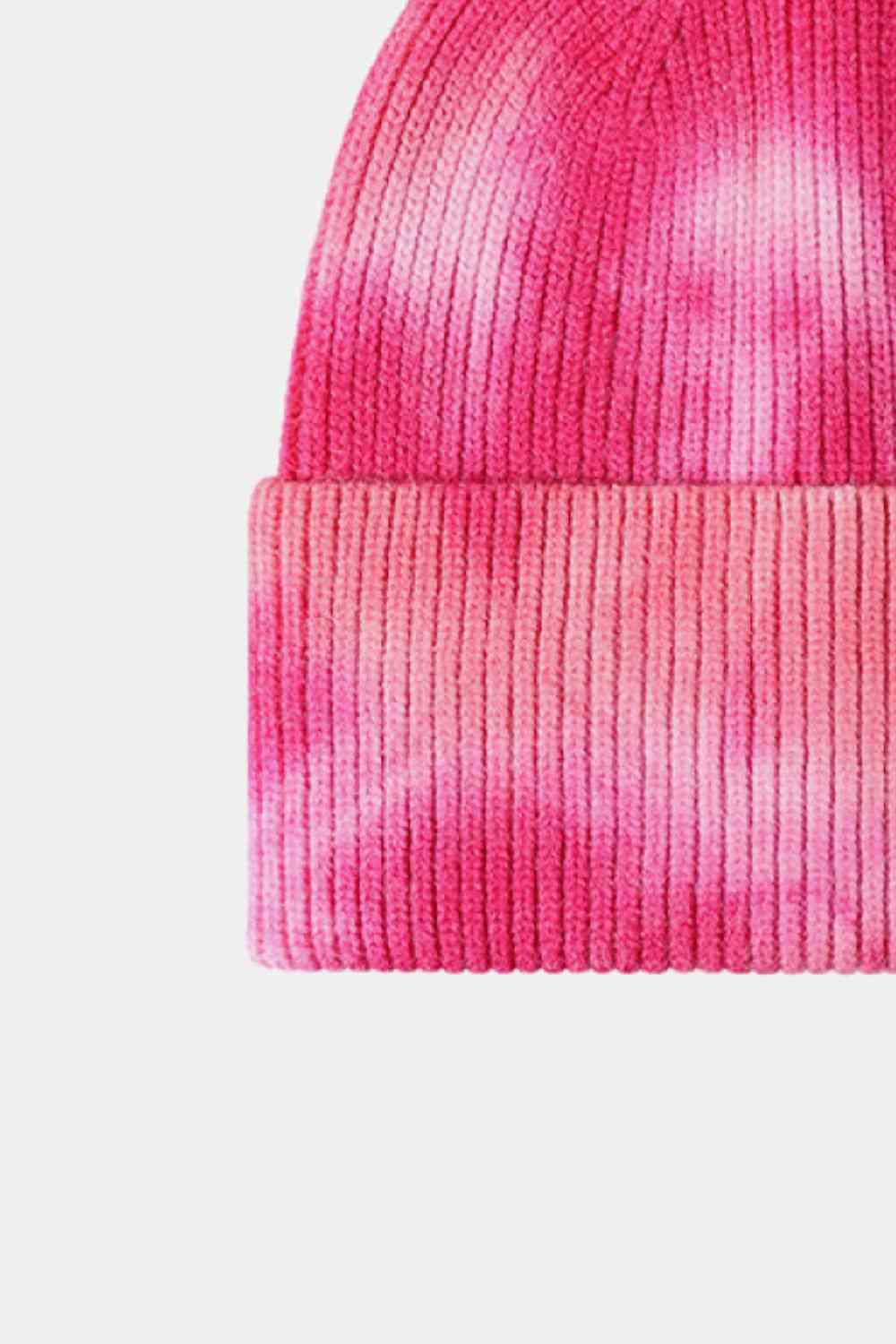 Tie-Dye Cuffed Rib-Knit Beanie Hat Trendsi