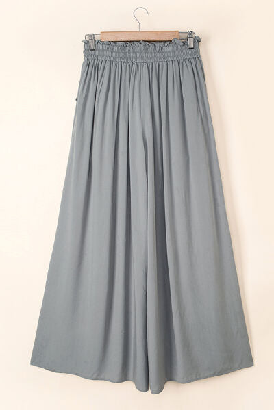 Drawstring Waist Wide Leg Pants Bazaarbey