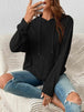 Ribbed Dropped Shoulder Drawstring Hoodie Bazaarbey