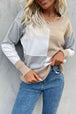 BazaarBey  Ribbed Trim Round Neck Knit Pullover 