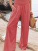  Smocked Waist Wide Leg Pants Bazaarbey