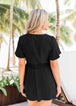 V-Neck Flutter Sleeve Romper -BazaarBey - www.shopbazaarbey.com