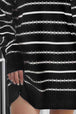 Striped V-Neck Sweater Dress Bazaarbey