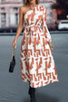 Printed One-Shoulder Tie Waist Dress -BazaarBey - www.shopbazaarbey.com