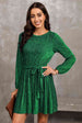 Round Neck Tie Front Long Sleeve Dress -BazaarBey - www.shopbazaarbey.com