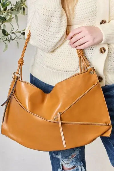  Zipper Detail Shoulder Bag with Pouch Bazaarbey