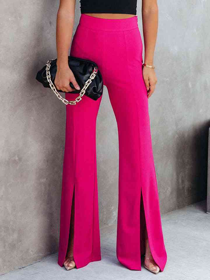 Front Slit Flare Leg Pants Bazaarbey