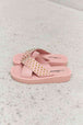  Studded Cross Strap Sandals in Blush Trendsi