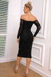 Long Sleeve Off-Shoulder Ruched Dress Bazaarbey