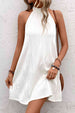 Textured Halter Neck Mini Dress -BazaarBey - www.shopbazaarbey.com