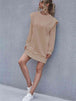 Round Neck Long Sleeve Mini Dress -BazaarBey - www.shopbazaarbey.com