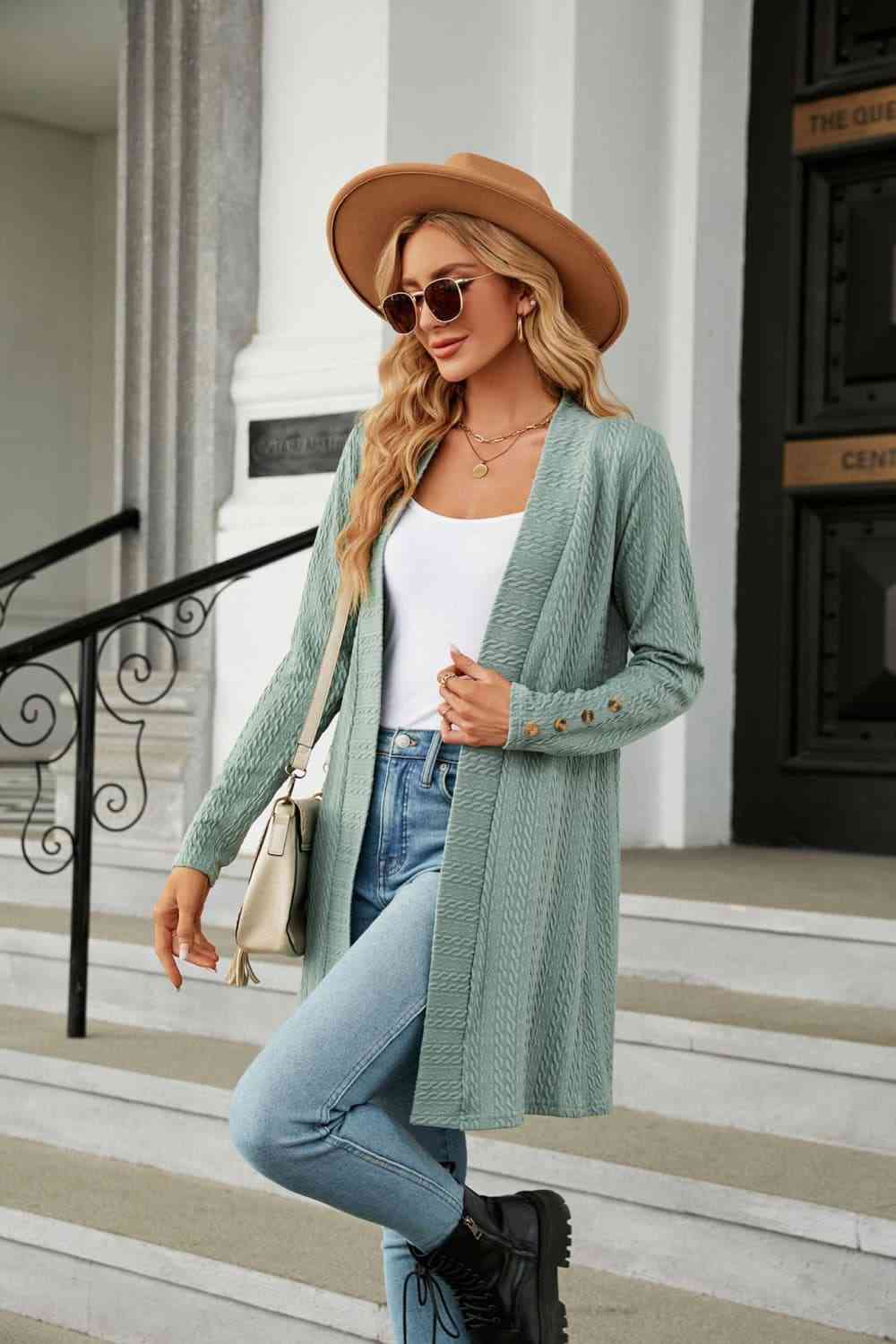 Long Sleeve  Cardigan Trendsi