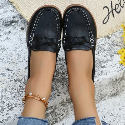 Weave Wedge Heeled Loafers Trendsi