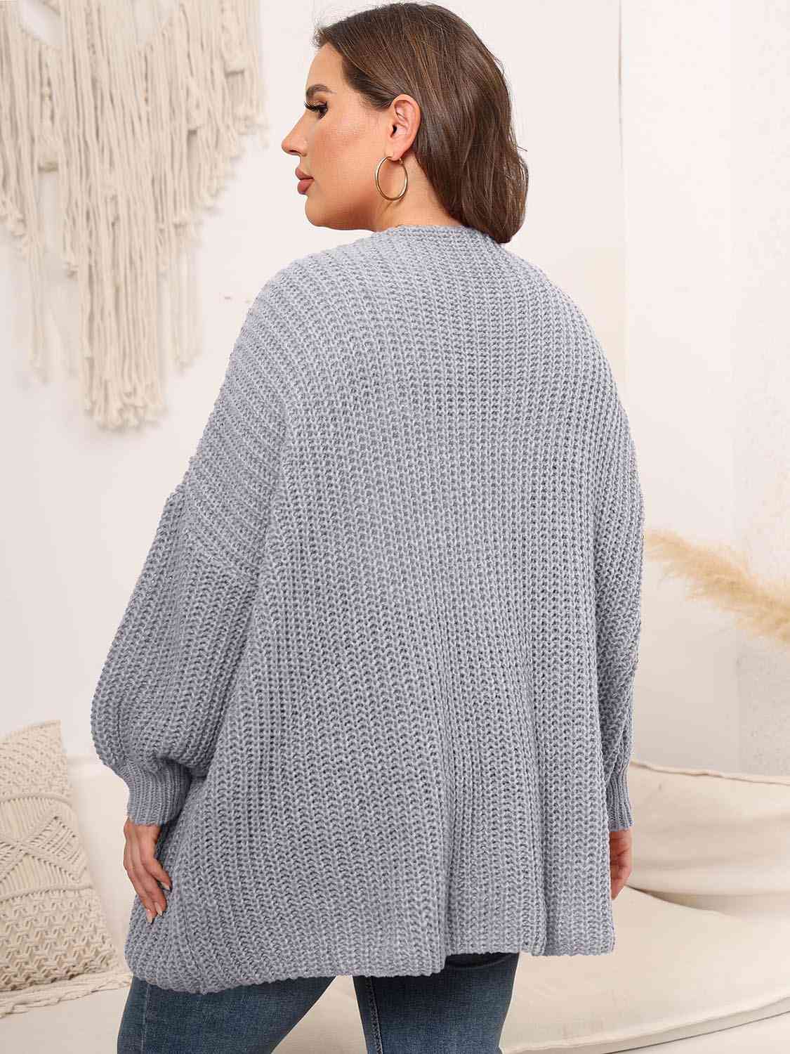   Dropped Shoulder Knit Cardigan Trendsi