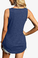 Curved Hem Square Neck Tank Bazaarbey