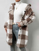 Plaid Collared Neck Button Down Coat Trendsi