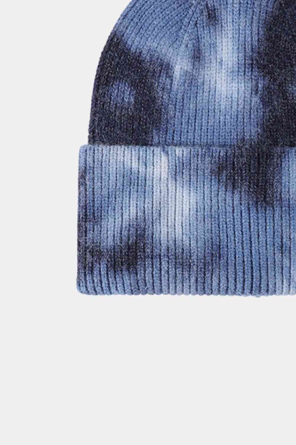 Tie-Dye Cuffed Rib-Knit Beanie Hat Trendsi