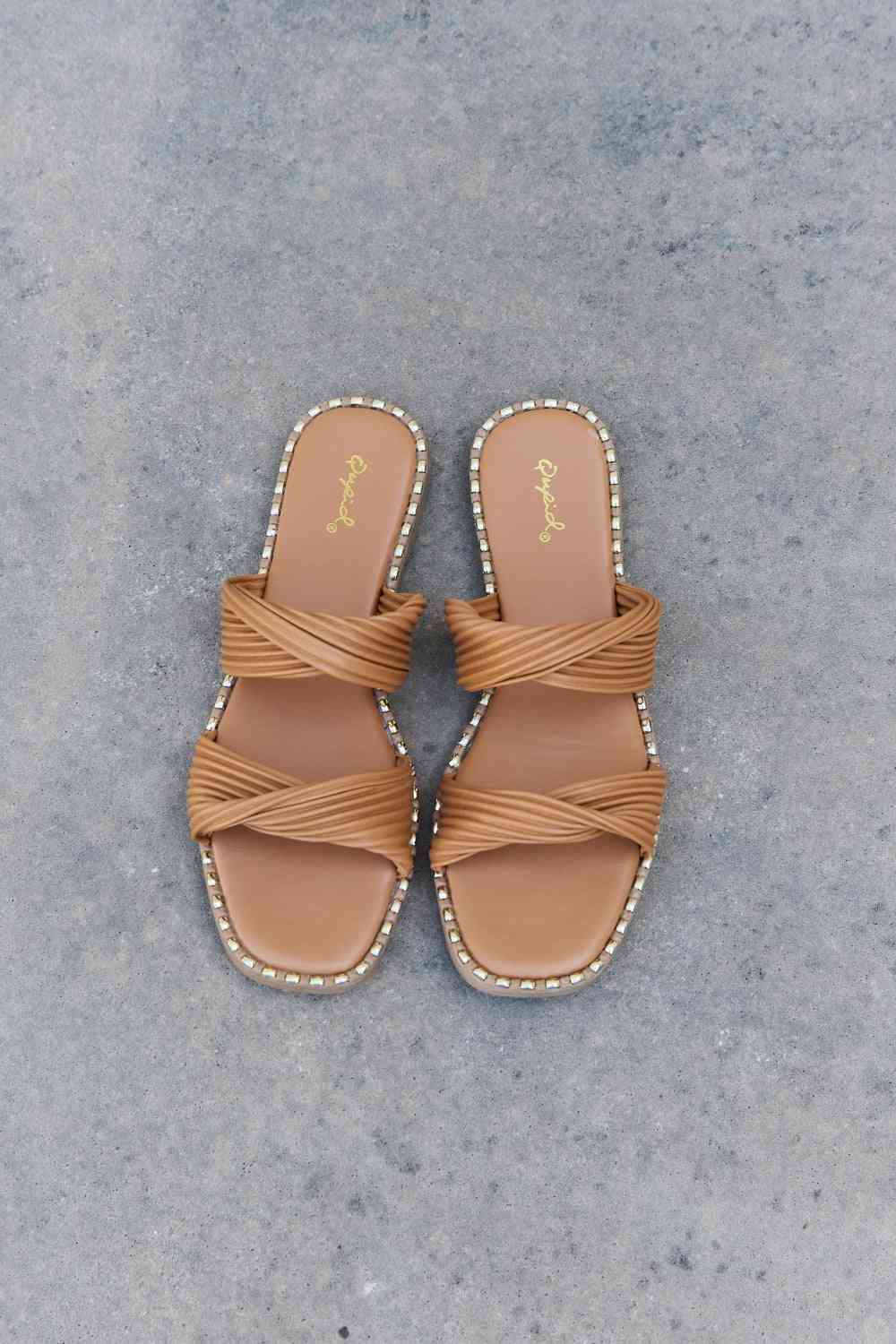  Summertime Fine Double Strap Twist Sandals Trendsi