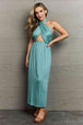 Ninexis Know Your Worth Criss Cross Halter Neck Maxi Dress Bazaarbey