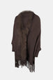 Fringe Open Front Long Sleeve Poncho Bazaarbey