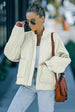 Drawstring Dropped Shoulder Quilted Jacket Trendsi