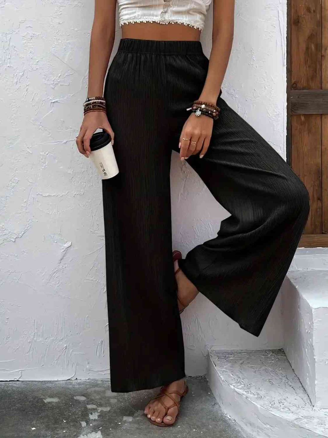  High Waist Wide Leg Pants Bazaarbey