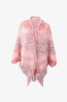 Multicolored Fringe Trim Poncho Bazaarbey