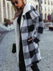 Plaid  Coat with Pockets Trendsi